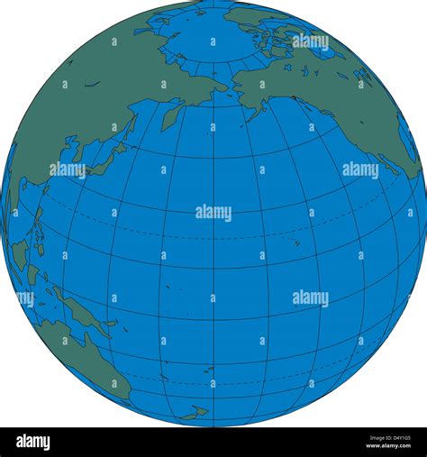 World Map Globe North Pacific Ocean Stock Photo Alamy