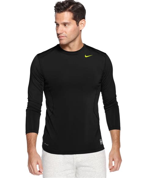 Lyst Nike Pro Combat Dri Fit Fitted Long Sleeve Tee In Black For Men