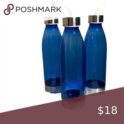 New Mainstays 22 Oz Plastic Water Bottles Stainless Steel Lid And Base