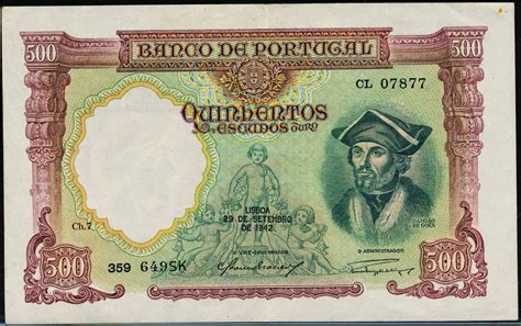 Portugal 500 Escudos Banknote 1942 Damião De Góisworld Banknotes