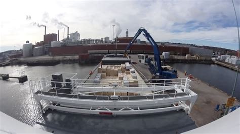 General Cargo Vessel Loading Timber Youtube