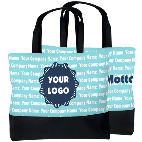 Logo And Company Name Beach Tote Bag Personalized Youcustomizeit