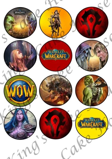 WORLD OF WARCRAFT Cupcake Toppers Edible Icing Sheets Cake Topper