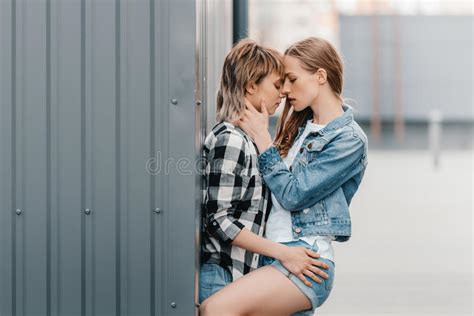Dos Muchachas Lesbianas Jovenes Foto De Archivo Imagen De Feliz Maquillaje