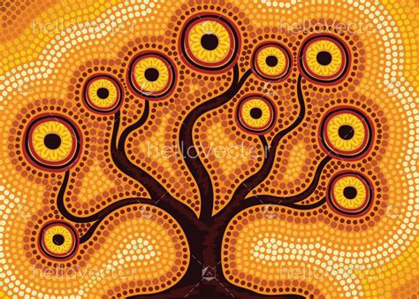 Aboriginal Dot Art Tree Painting Download Graphics And Vectors