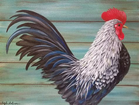 Rooster Painting High Resolution In 2020 Rooster Painting Acrylic
