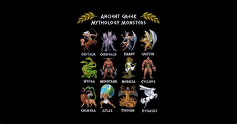 Ancient Greek Mythology Creatures Greek Mythology T Shirt Teepublic