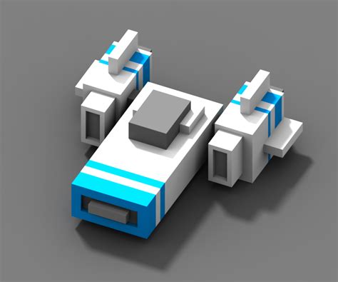 Voxel Spaceship From The Game Escape The Sector Minecraft Designs