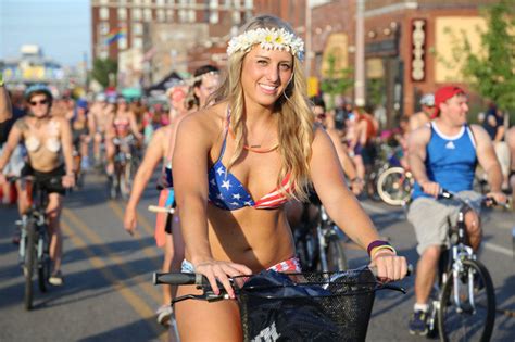 The Th Annual World Naked Bike Ride In St Louis At The Grove
