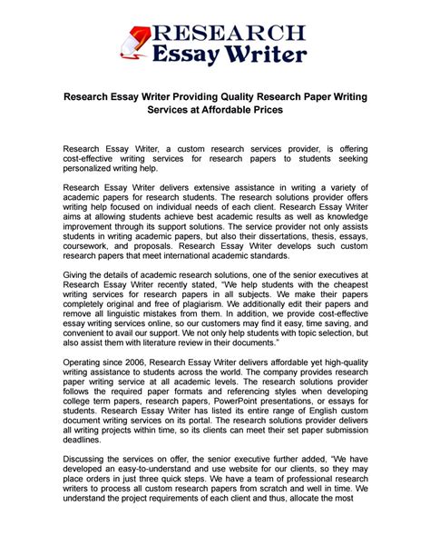 Help Writing Research Paper Paper Writing Service