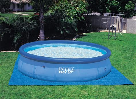 Remplie ce dimanche à 1/4 mais trop lourd pour ma terrasse. Tapis De Sol Piscine - Intex avec Bache Sous Piscine ...