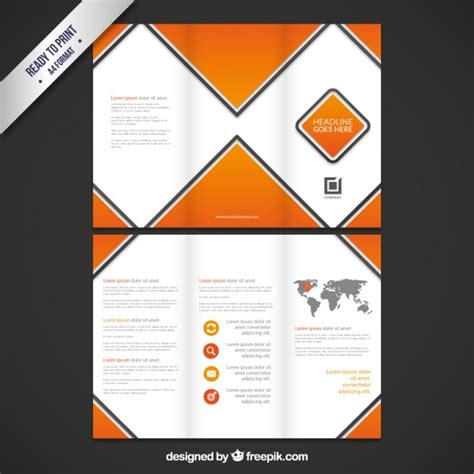 Premium Vector Brochure Template With Orange Geometric