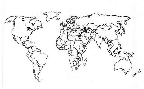 The Outline Of World Map Coloring Page Netart