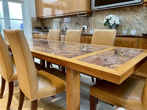 Large Oak And Granite Dining Table Jersey Large Oak And Granite Dining