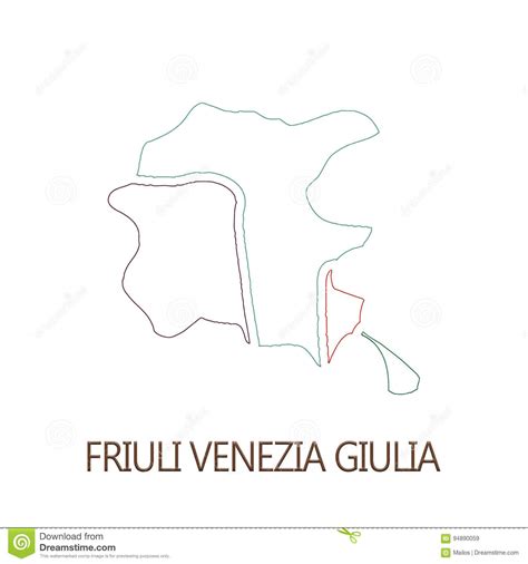 Friuli Venezia Giulia Region On White Background Stock Illustration ...