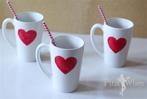 Diy Valentine Glitter Heart Mug Pinkwhen