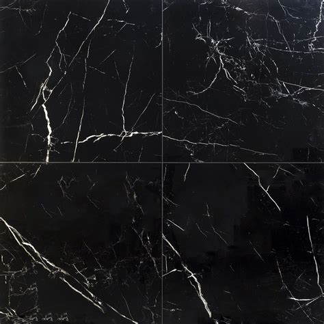 Marble Tech Port Laurent 24x24 Polished Nero Marquina Look Porcelain