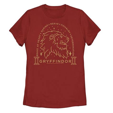 Juniors Harry Potter Gryffindor Line Art Logo Graphic Tee