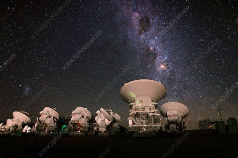 Milky Way Over Alma Telescopes Stock Image C0246619 Science