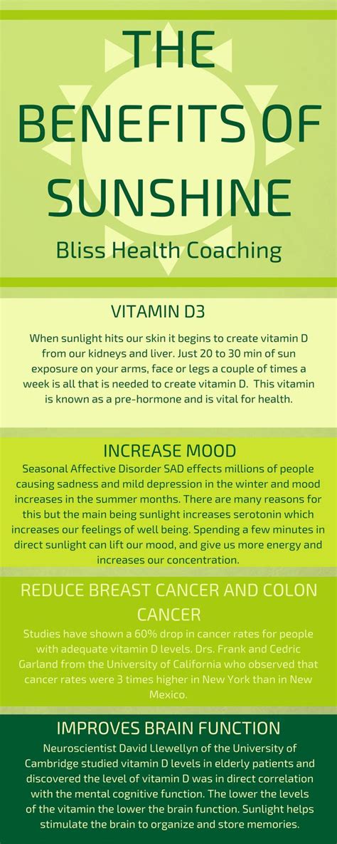 Enjoy 5 Benefits Of Sunshine Bliss Health Coaching Benefits Bliss