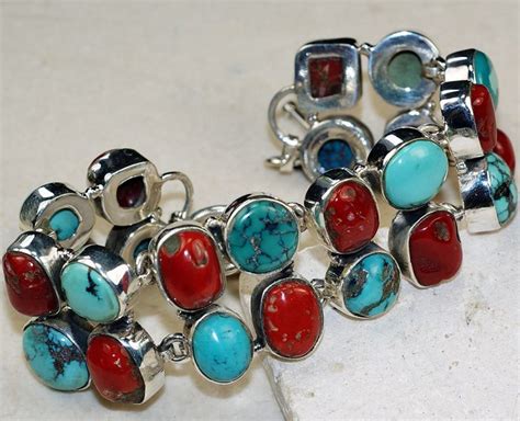 Coral Turquoise Bracelet Designed And Created By Sizzling Silver