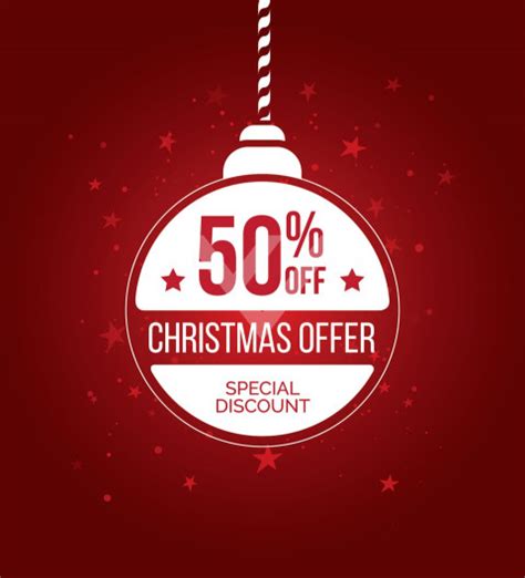 Christmas Offer Banner Background Vector Template Photo 233 Vector