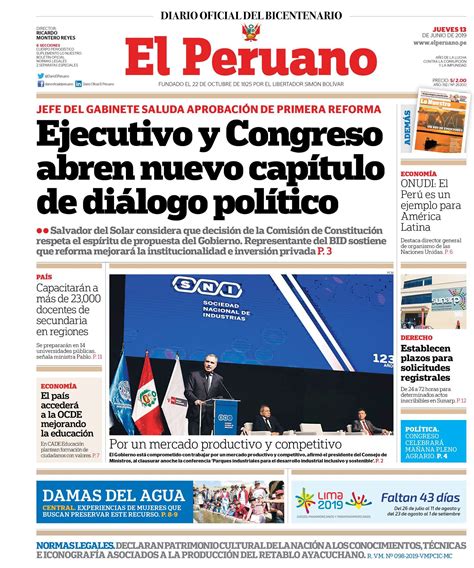 🗞 ¡buenos Días Esta Es La Portada De Diario El Peruano