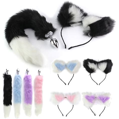 Cute Cat Ears Headwear Or Soft Fox Tail Anal Butt Plug Game Funny Toy