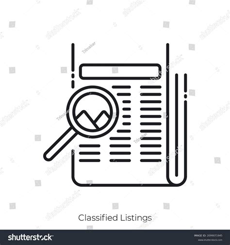 Classified Listings Icon Outline Style Icon Stock Vector Royalty Free