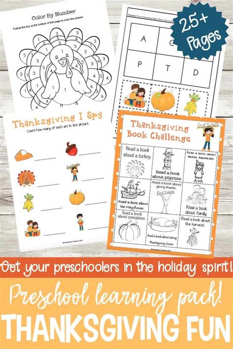 Free Thanksgiving Learning Pack For Preschoolers