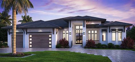 Can contemporary house plans overlap with modern house plans? Florida Style House Plan 52961 with 5 Bed, 6 Bath, 3 Car ...