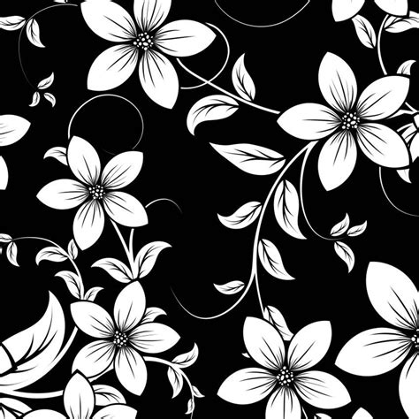 Papel De Parede Floral Branco E Preto Autocolante Fosco