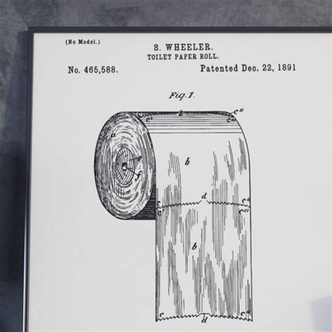 The Original Toilet Paper Roll Patent Print 1891 Cobble Museum
