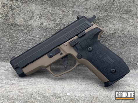 Sig Sauer P229 Pistols Cerakoted Using Graphite Black And Flat Dark