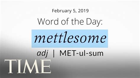 Word Of The Day Mettlesome Merriam Webster Word Of The Day Time Youtube