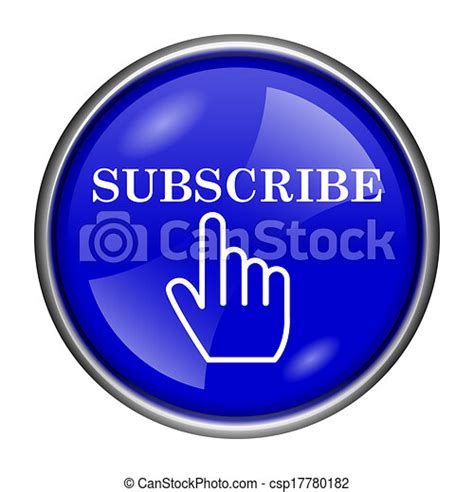 Subscribe Icon Round Glossy Icon With White Design On Blue Background