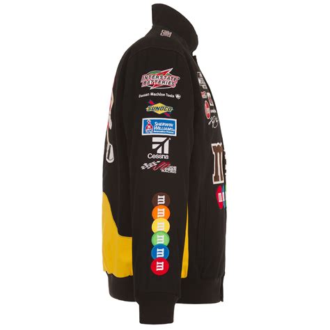 Kyle Busch Mandms Full Snap Twill Uniform Jacket Black J H Sports Jackets