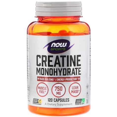 Now Foods Sports Creatine Monohydrate 750 Mg 120 Capsules By Iherb
