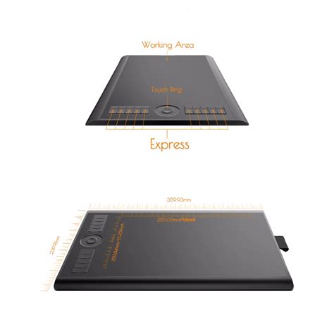 GAOMON M10K 2018 Version 10 x 6.25 Inches Art Digital Graphic Tablet ...