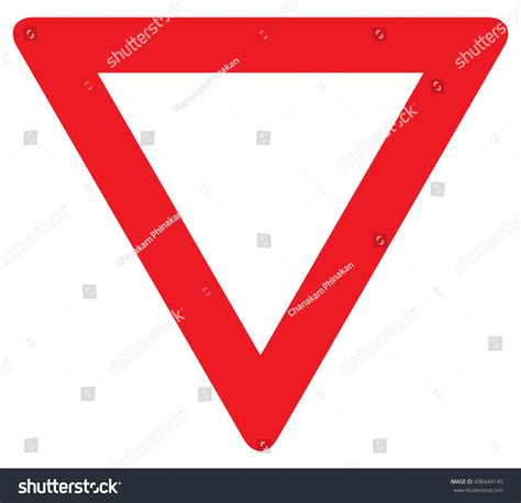 Yield Triangle Sign Road Traffic Coordination 库存矢量图（免版税）696444145