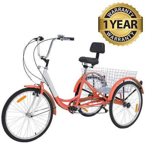 Bicycles Orange Adult 243 Wheel 1 Speed Tricycle Trike Bicycle Bike