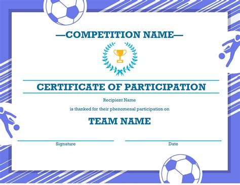 Soccer Award Certificates Kids Learning Activity Throughout Simple