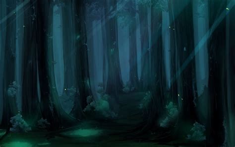Blue Forest Ilustración De Bosque Bosque De Noche Bosque De La Fantasía