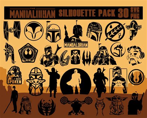 Star Wars The Mandalorian 30 Pk Pack 2 Png And Svg Vector Etsy