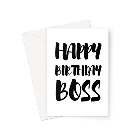 Sale Happy Birthday Boss Card Typography Birthday Card Boss Etsy Uk Happy Birthday Boss