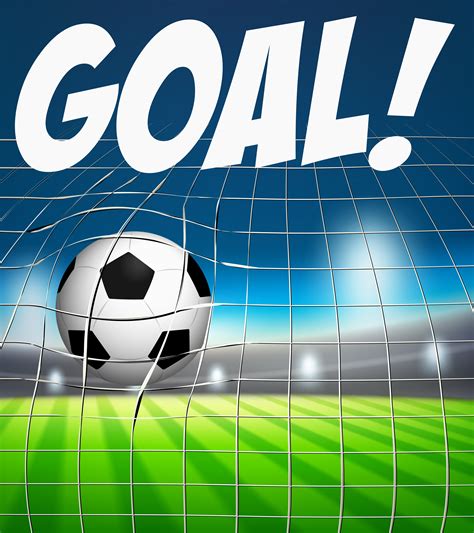 Goal With Soccer Ball In Net Concept 432607 Vector Art At Vecteezy