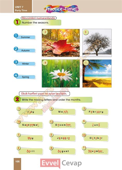 5 Sınıf İngilizce Başaran Yayınları Ders Kitabı Cevapları Sayfa 106