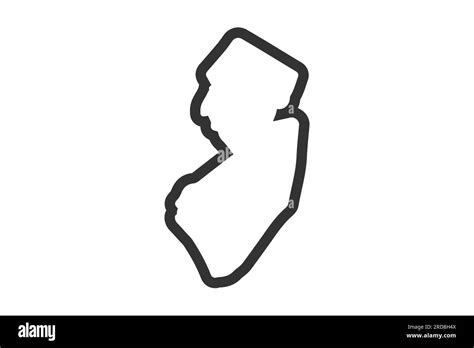 New Jersey Outline Symbol Us State Map Vector Illustration Stock