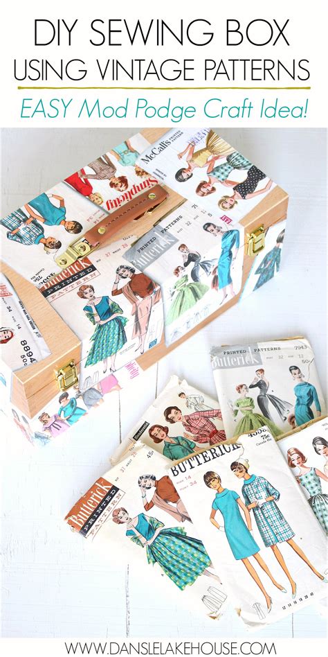 Although this is not a how to guide i thought i would share how i put my box mods together. What To Do With Vintage Patterns: DIY Sewing Box Decoupage | Dans le Lakehouse