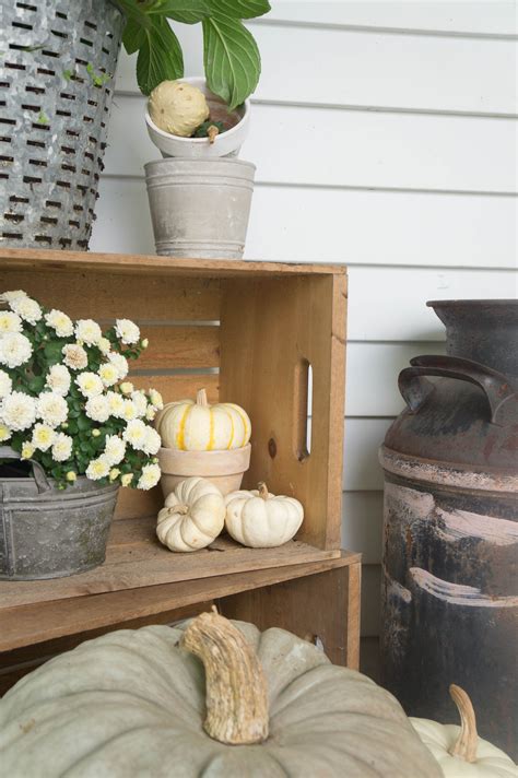 Add a rustic porch swing or rocking chair. Porch Ideas: Fall Farmhouse Decor - Seeking Lavender Lane